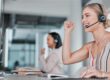 woman call center and celebration for winning pr 2025 04 06 04 27 11 utc